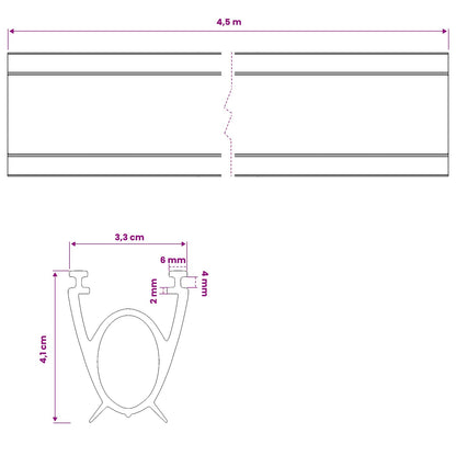 Garage Door Seal Black 41 x 33 mm 4.5 m PVC