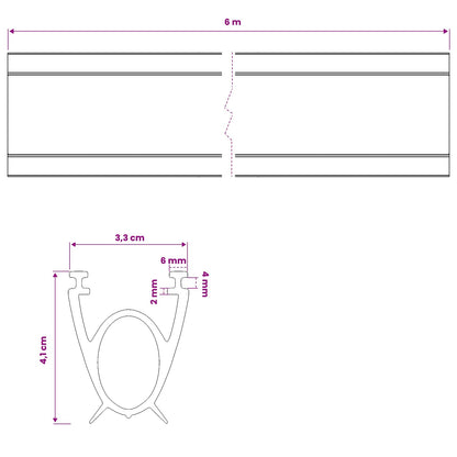 Garage Door Seal Black 41 x 33 mm 6 m PVC