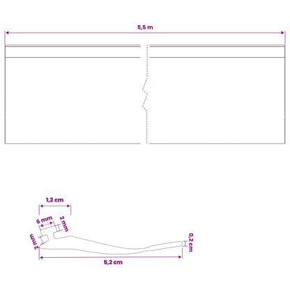 Garage Door Seal Black 52 x 2 mm 5.5 m PVC