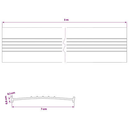 Garage Door Seal Black 70 x 6 mm 3 m PVC
