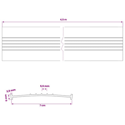 Garage Door Seal Black 70 x 6 mm 4.5 m PVC