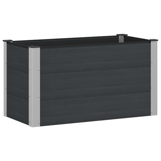 Garden Raised Bed Black 100 x 50 x 54 cm WPC and Aluminium