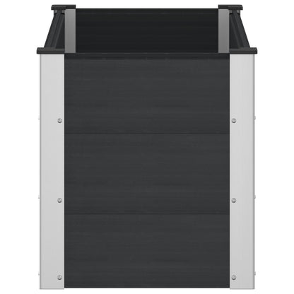 Garden Raised Bed Black 100 x 50 x 54 cm WPC and Aluminium