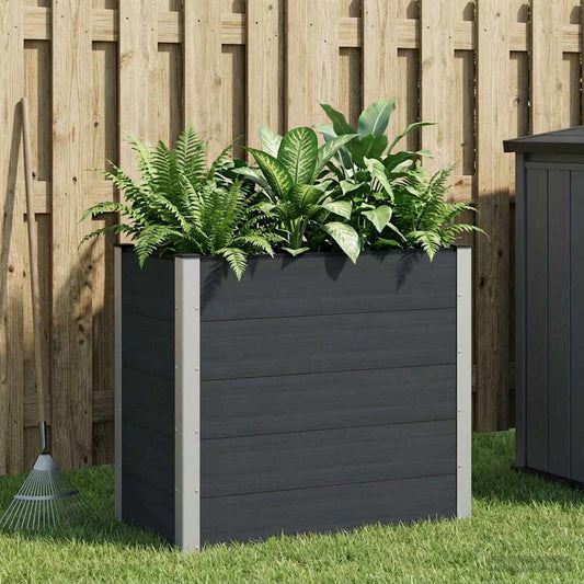 Garden Raised Bed Black 100 x 50 x 91 cm WPC and Aluminium