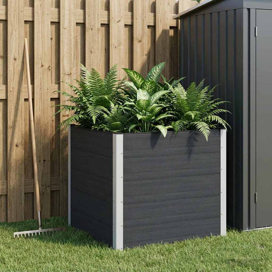 Garden Raised Bed Black 100 x 100 x 91 cm