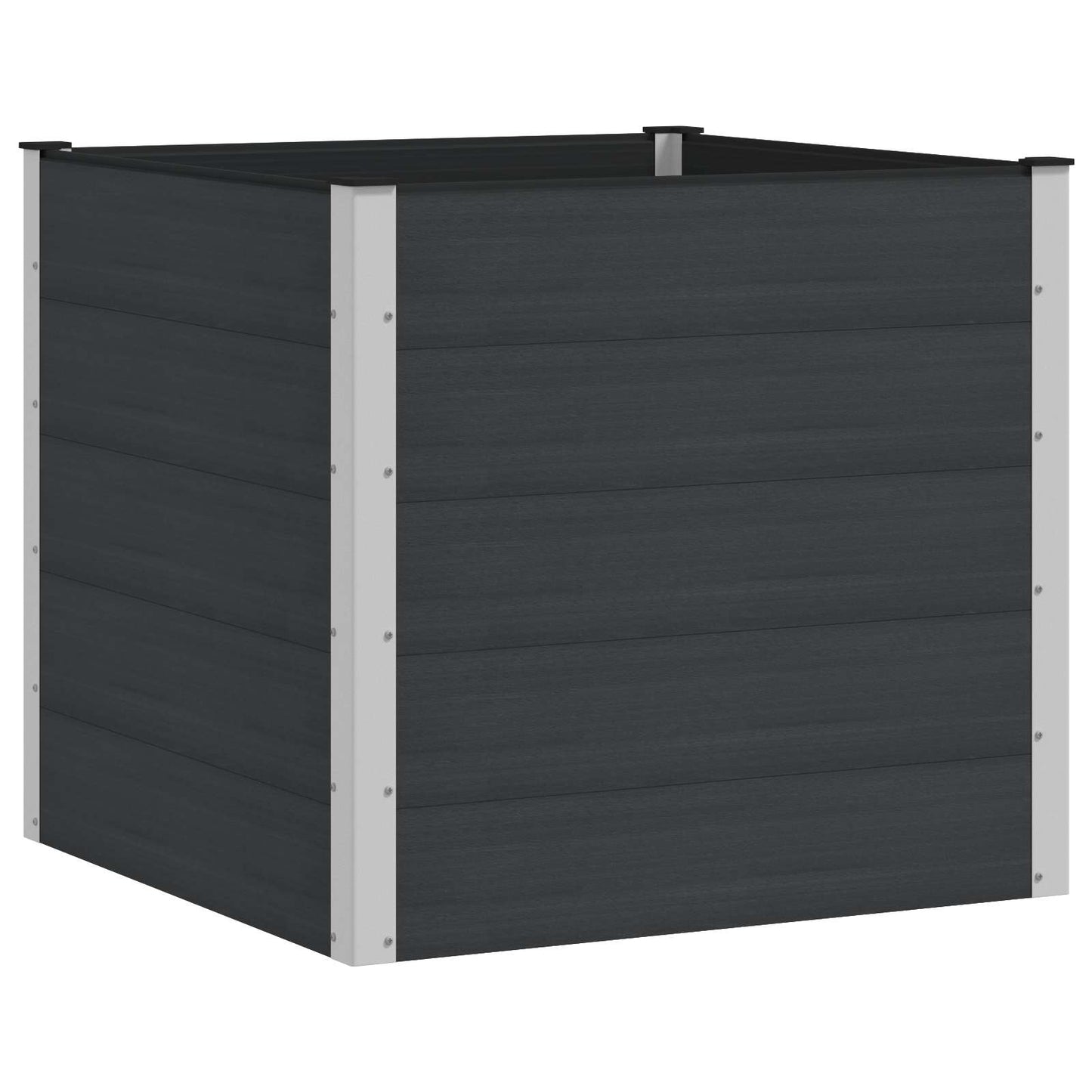 Garden Raised Bed Black 100 x 100 x 91 cm