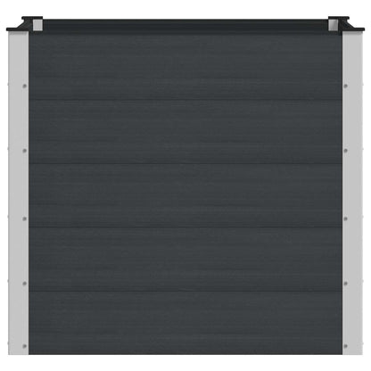 Garden Raised Bed Black 100 x 100 x 91 cm WPC and Aluminium