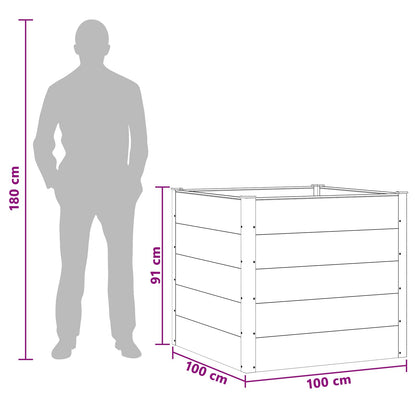 Garden Raised Bed Black 100 x 100 x 91 cm