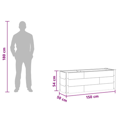 Garden Raised Bed Black 150 x 50 x 54 cm