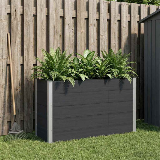 Garden Raised Bed Black 150 x 50 x 91 cm WPC and Aluminium