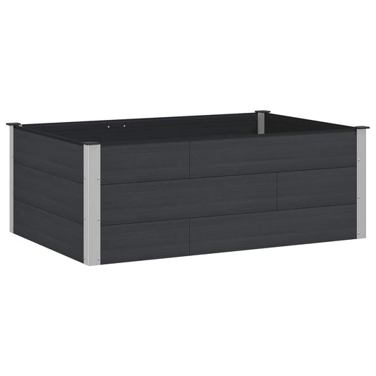 Garden Raised Bed Black 150 x 100 x 54 cm WPC and Aluminium