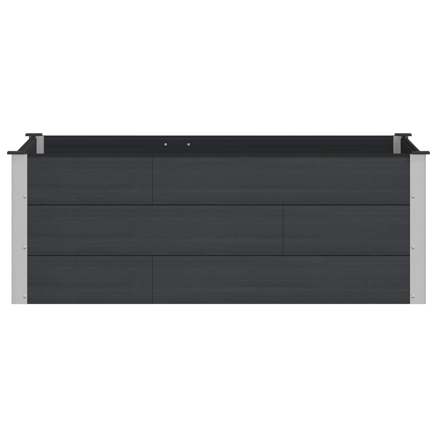 Garden Raised Bed Black 150 x 100 x 54 cm WPC and Aluminium