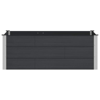 Garden Raised Bed Black 150 x 100 x 54 cm WPC and Aluminium