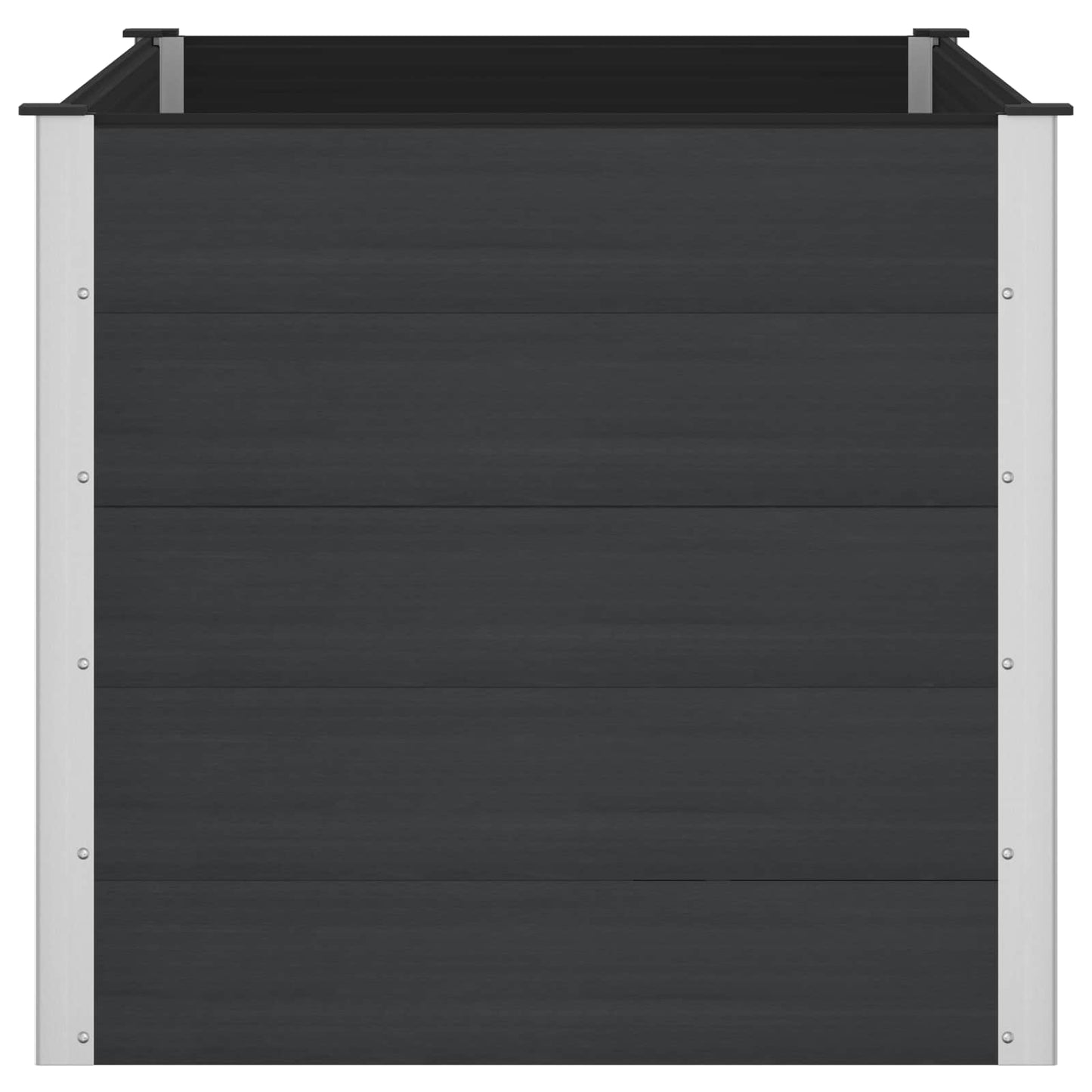 Garden Raised Bed Black 150 x 100 x 91 cm WPC and Aluminium
