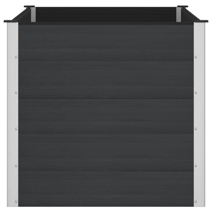 Garden Raised Bed Black 150 x 100 x 91 cm WPC and Aluminium