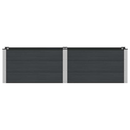 Garden Raised Bed Black 200 x 50 x 54 cm WPC and Aluminium