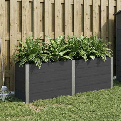 Garden Raised Bed Black 200 x 50 x 91 cm WPC and Aluminium