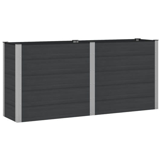 Garden Raised Bed Black 200 x 50 x 91 cm WPC and Aluminium