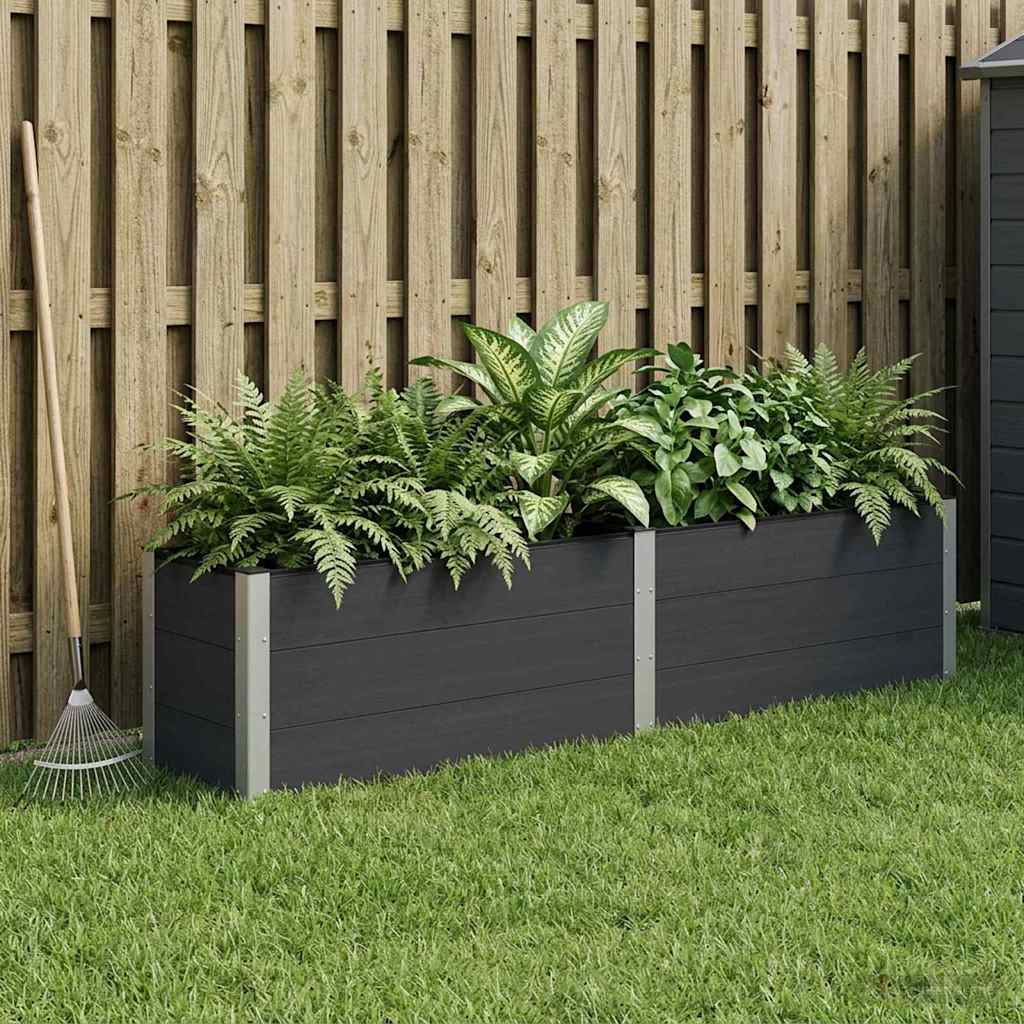Garden Raised Bed Black 250 x 50 x 54 cm WPC and Aluminium