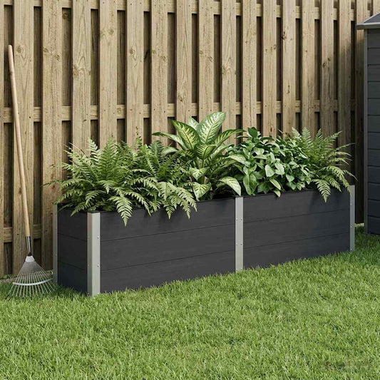 Garden Raised Bed Black 250 x 50 x 54 cm WPC and Aluminium