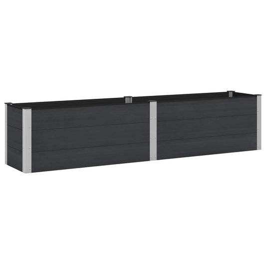Garden Raised Bed Black 250 x 50 x 54 cm WPC and Aluminium