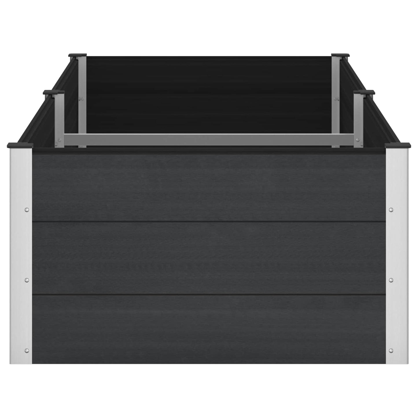 Garden Raised Bed Black 250 x 100 x 54 cm WPC and Aluminium