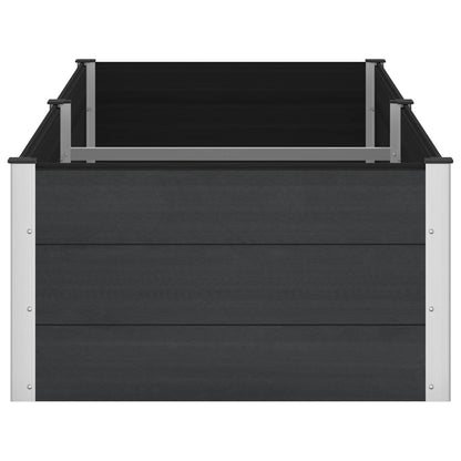 Garden Raised Bed Black 250 x 100 x 54 cm WPC and Aluminium