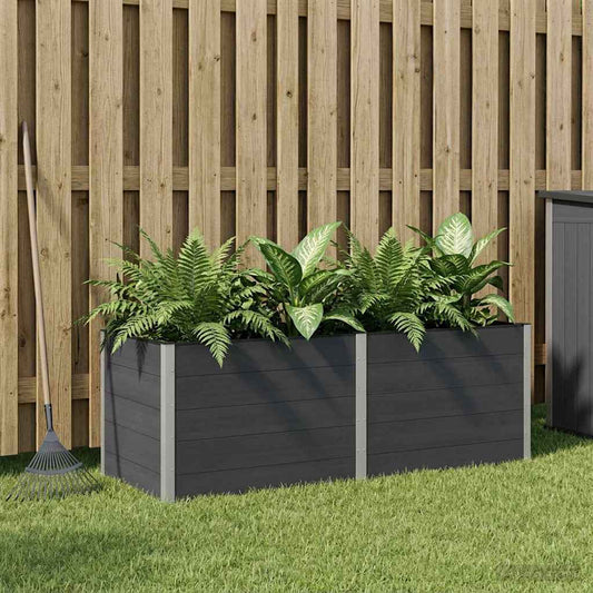 Garden Raised Bed Black 250 x 100 x 91 cm WPC and Aluminium