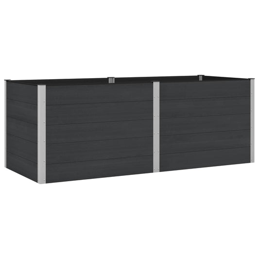 Garden Raised Bed Black 250 x 100 x 91 cm WPC and Aluminium