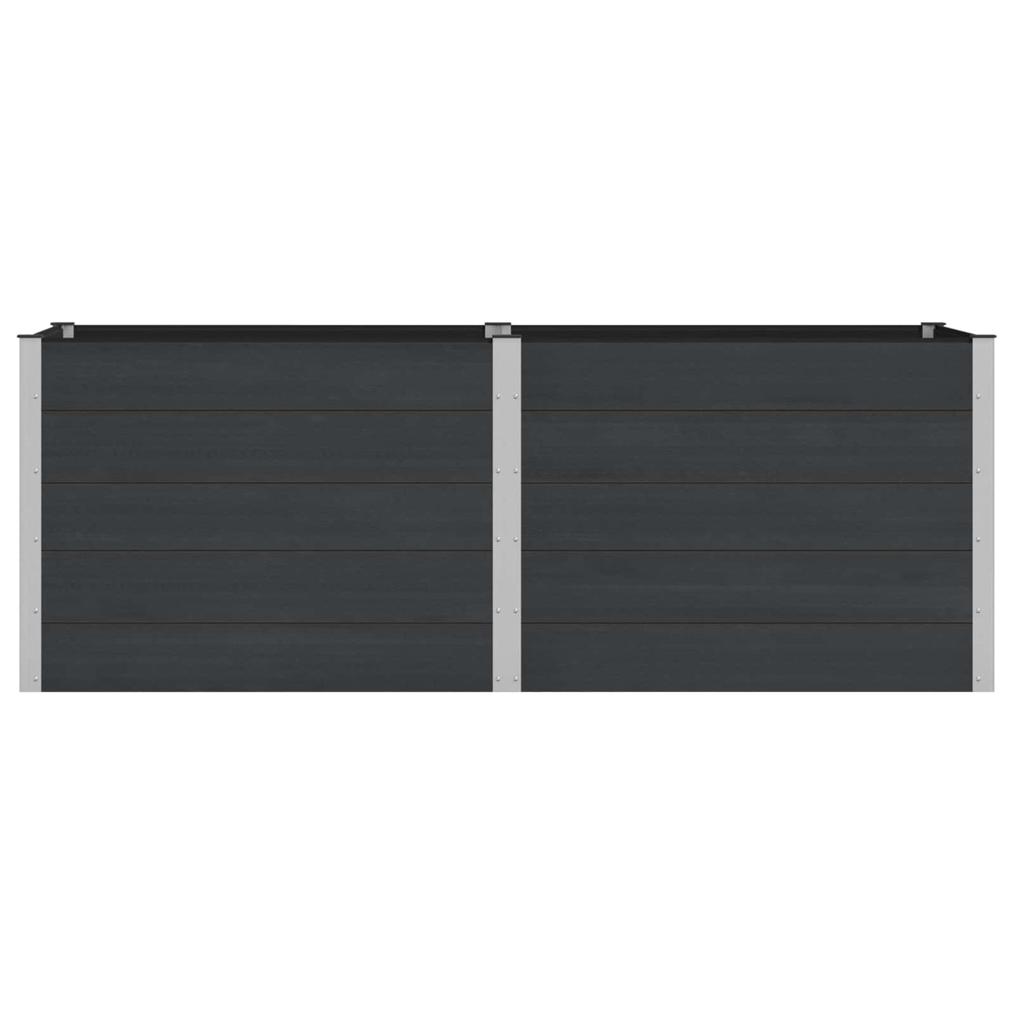 Garden Raised Bed Black 250 x 100 x 91 cm WPC and Aluminium