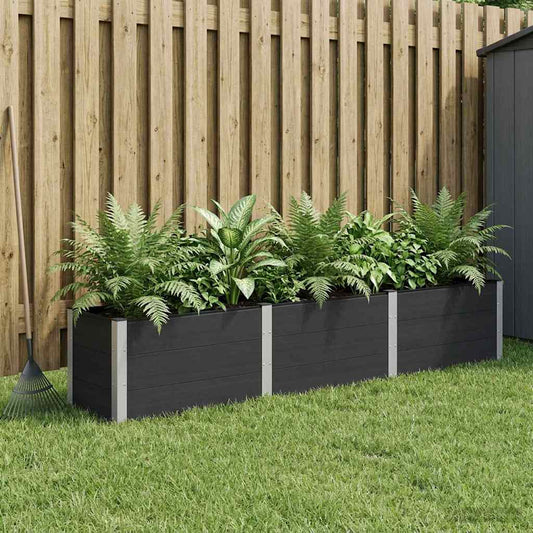 Garden Raised Bed Black 300 x 50 x 54 cm WPC and Aluminium