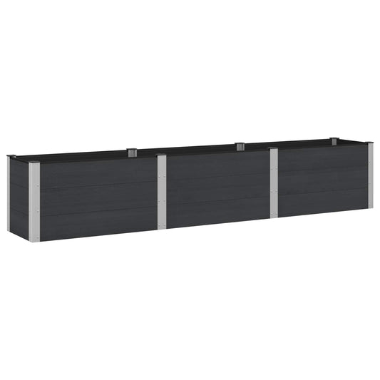 Garden Raised Bed Black 300 x 50 x 54 cm WPC and Aluminium