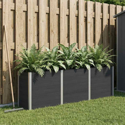 Garden Raised Bed Black 300 x 50 x 91 cm WPC and Aluminium