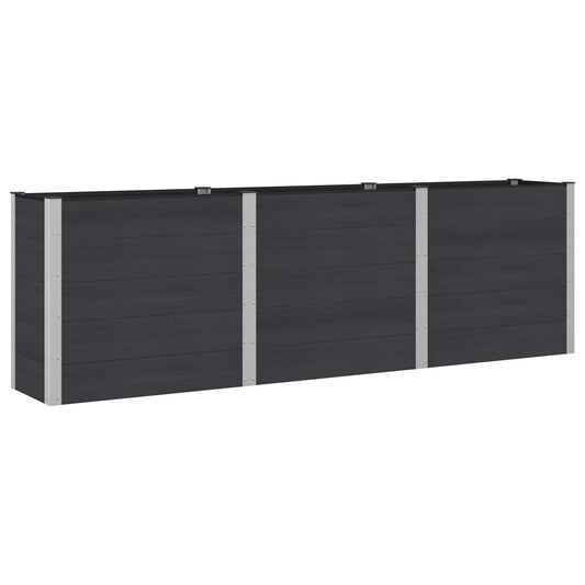 Garden Raised Bed Black 300 x 50 x 91 cm WPC and Aluminium