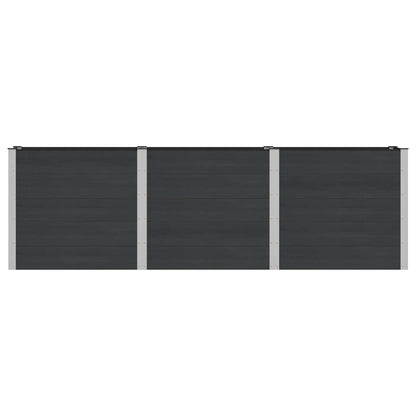 Garden Raised Bed Black 300 x 50 x 91 cm