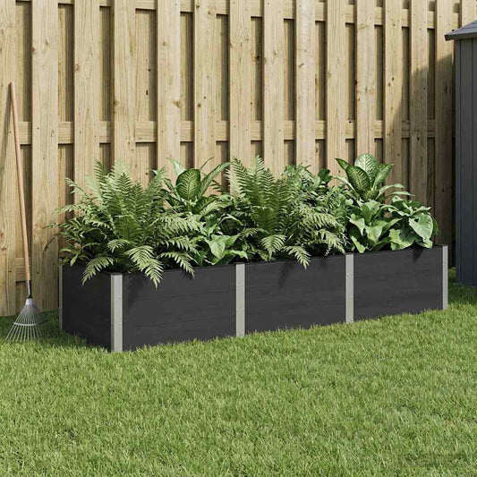 Garden Raised Bed Black 300 x 100 x 54 cm WPC and Aluminium