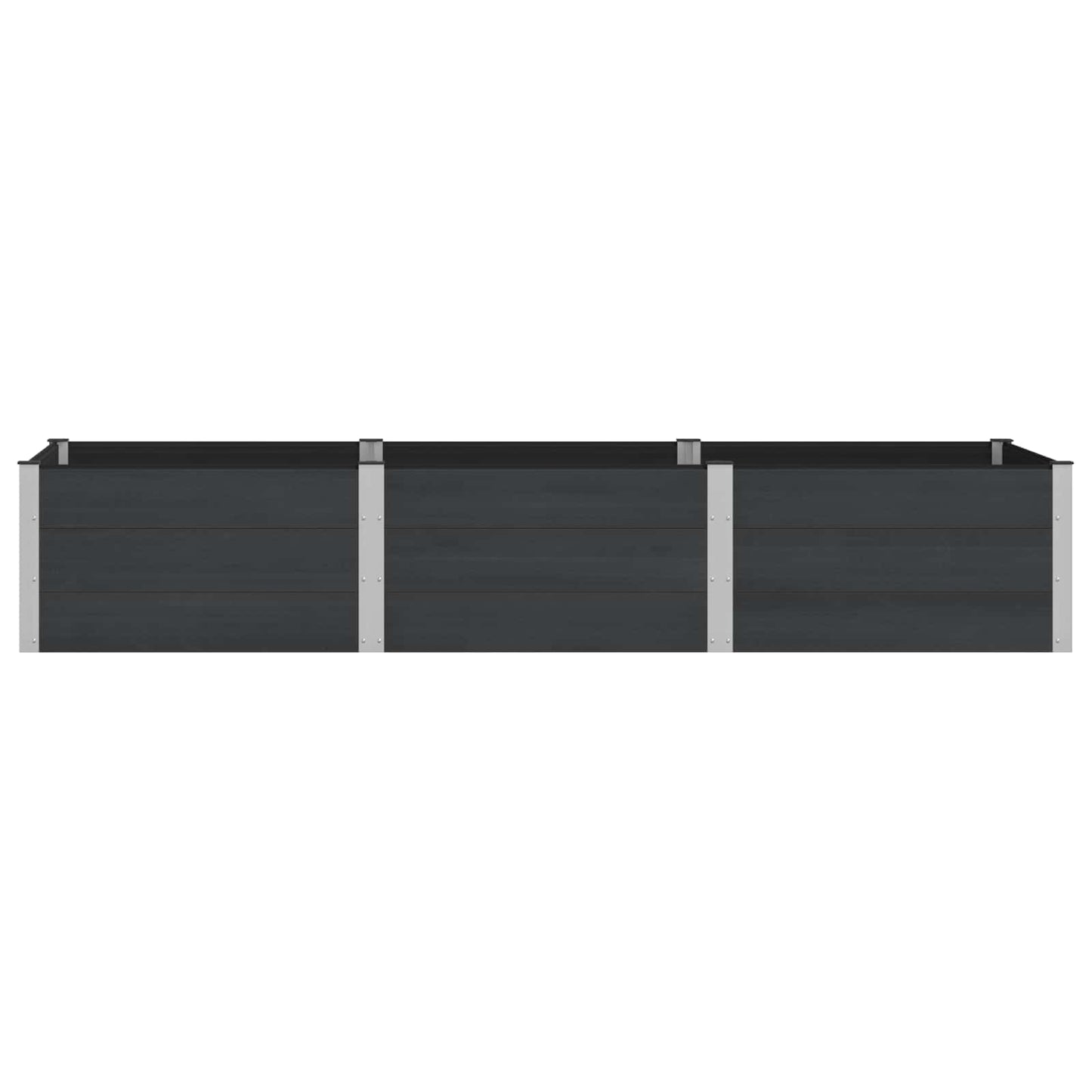 Garden Raised Bed Black 300 x 100 x 54 cm WPC and Aluminium