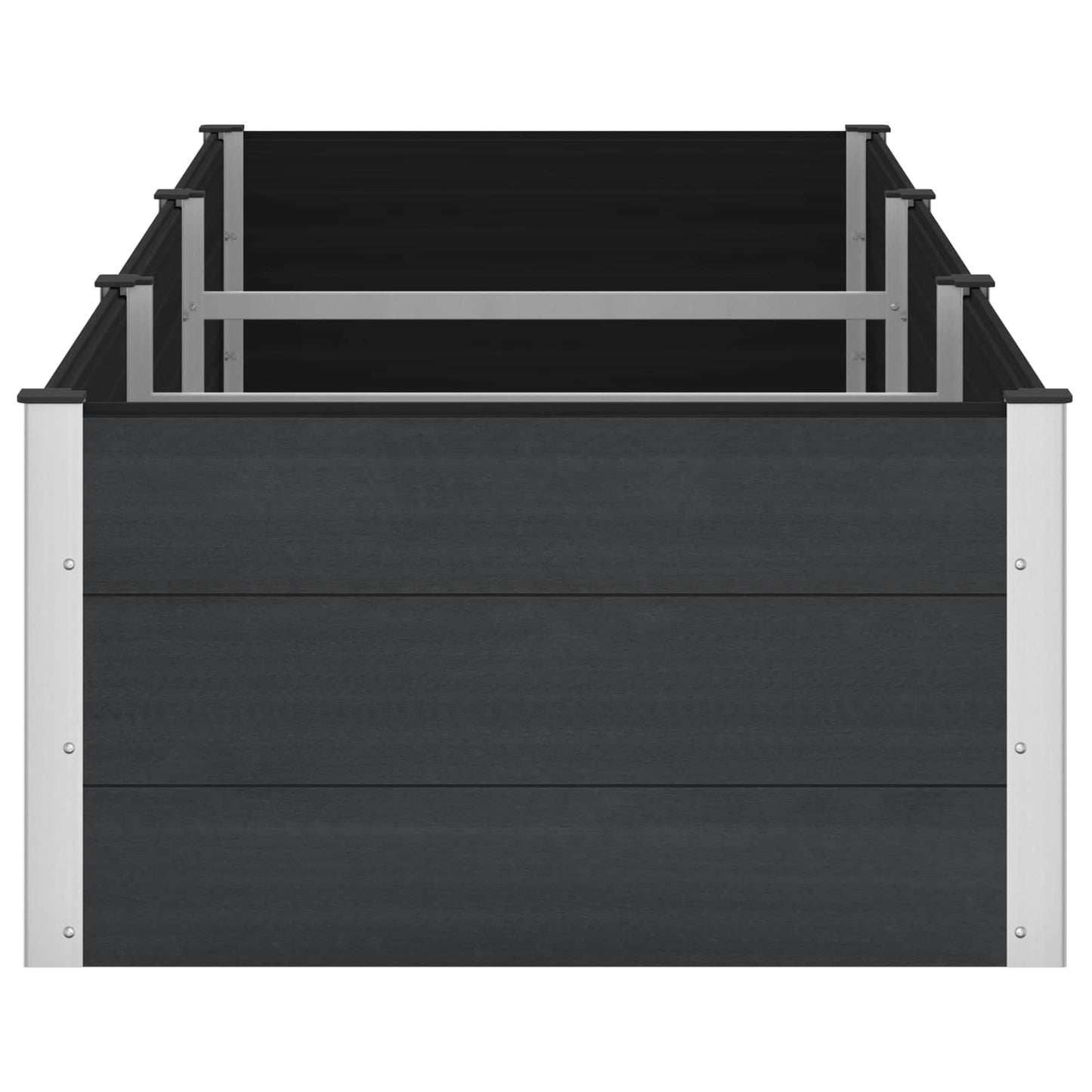 Garden Raised Bed Black 300 x 100 x 54 cm WPC and Aluminium