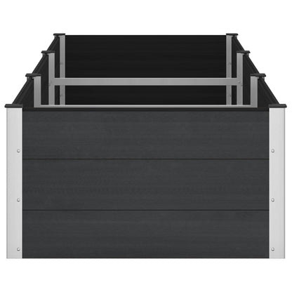 Garden Raised Bed Black 300 x 100 x 54 cm WPC and Aluminium