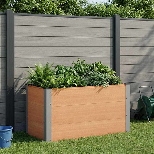 Garden Raised Bed Brown 100 x 50 x 54 cm WPC and Aluminium