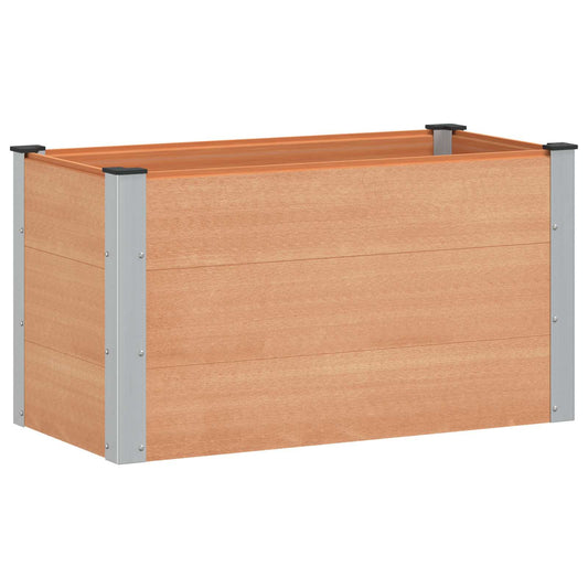 Garden Raised Bed Brown 100 x 50 x 54 cm WPC and Aluminium