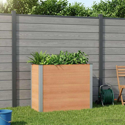 Garden Raised Bed Brown 100 x 50 x 91 cm WPC and Aluminium