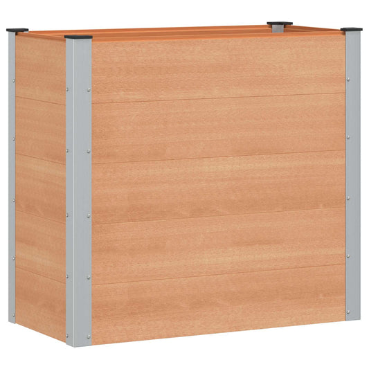 Garden Raised Bed Brown 100 x 50 x 91 cm WPC and Aluminium
