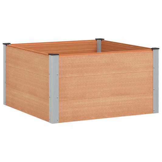 Garden Raised Bed Brown 100 x 100 x 54 cm WPC and Aluminium