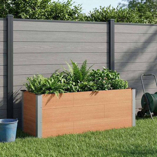 Garden Raised Bed Brown 150 x 50 x 54 cm WPC and Aluminium
