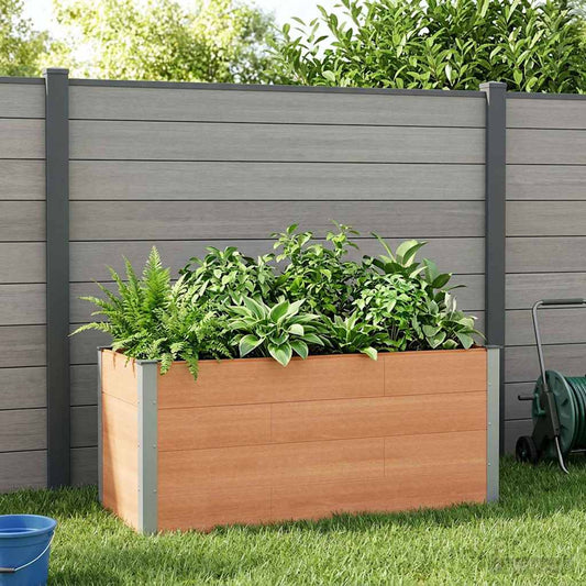 Garden Raised Bed Brown 150 x 50 x 91 cm WPC and Aluminium