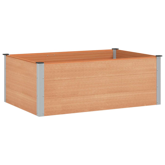 Garden Raised Bed Brown 150 x 100 x 54 cm WPC and Aluminium