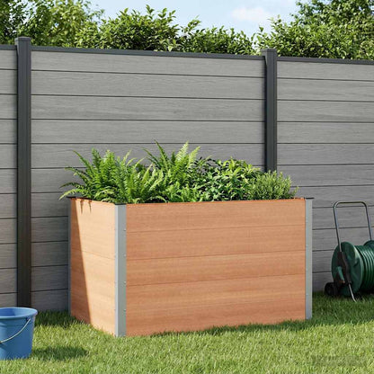 Garden Raised Bed Brown 150 x 100 x 91 cm WPC and Aluminium