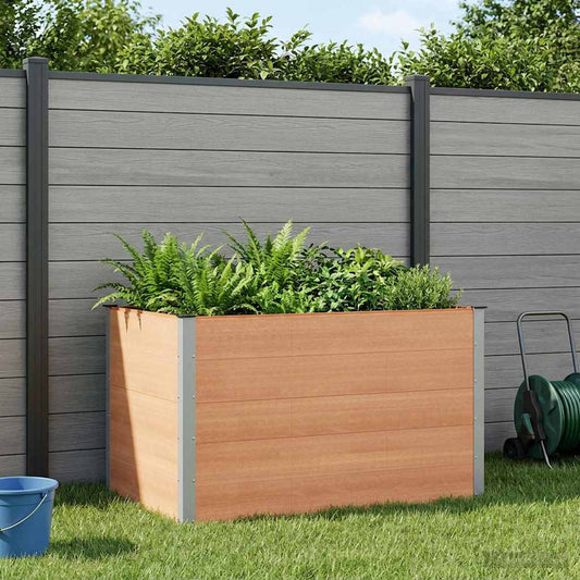 Garden Raised Bed Brown 150 x 100 x 91 cm WPC and Aluminium