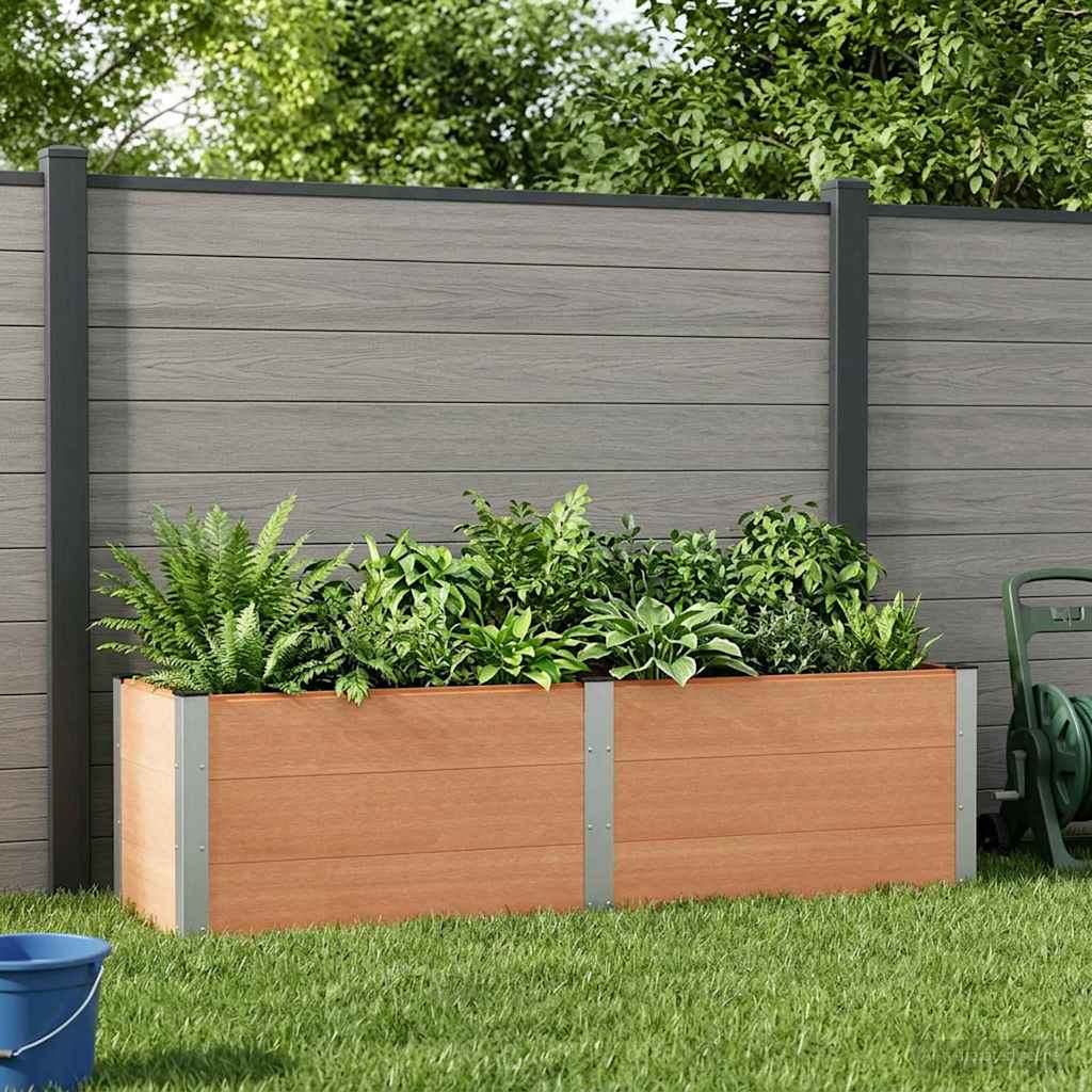 Garden Raised Bed Brown 200 x 50 x 54 cm WPC and Aluminium